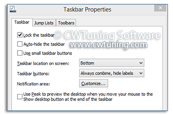 Prevent change taskbar settings - WinTuning Utilities: Optimize, boost, maintain and recovery Windows 7, 10, 8 - All-in-One Utility
