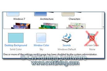 Disable «Screen Saver» button - This tweak fits for Windows 7