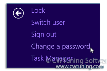 Remove «Change a password» item - This tweak fits for Windows 8