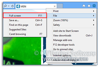 Run browser in fullscreen mode - This tweak fits for Windows 8