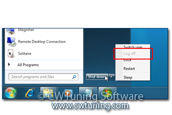 WinTuning 7: Optimize, boost, maintain and recovery Windows 7 - All-in-One Utility - Disable «Log off» item