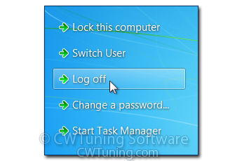 Remove «Log off» item - This tweak fits for Windows 7
