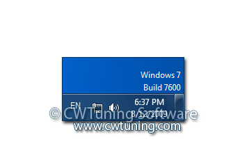 Display the Windows version in the right bottom corner - This tweak fits for Windows 7