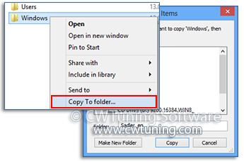 Add «Copy To folder...» item - This tweak fits for Windows 8