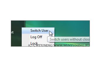 Remove «Switch User» item - This tweak fits for Windows Vista