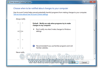 WinTuning 7: Optimize, boost, maintain and recovery Windows 7 - All-in-One Utility - Change User Account Control (UAC) settings
