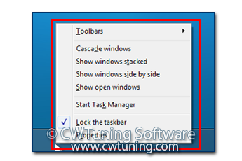 WinTuning 7: Optimize, boost, maintain and recovery Windows 7 - All-in-One Utility - Remove access to the context menus for the taskbar