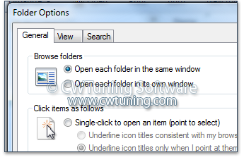 WinTuning 7: Optimize, boost, maintain and recovery Windows 7 - All-in-One Utility - Disable folder Options menu