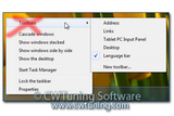 WinTuning 7: Optimize, boost, maintain and recovery Windows 7 - All-in-One Utility - Do not display any custom toolbars in the taskbar