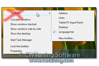 WinTuning 8: Optimize, boost, maintain and recovery Windows 8 - All-in-One Utility - Do not display any custom toolbars in the taskbar